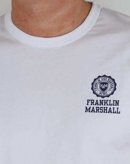 Franklin And Marshall – Weißes T-Shirt mit kleinem Logo