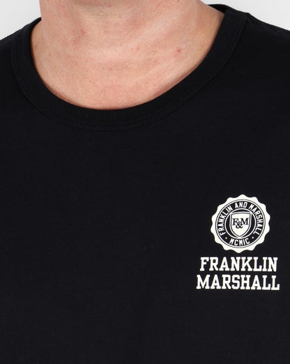 Franklin And Marshall – Schwarzes T-Shirt mit kleinem Logo