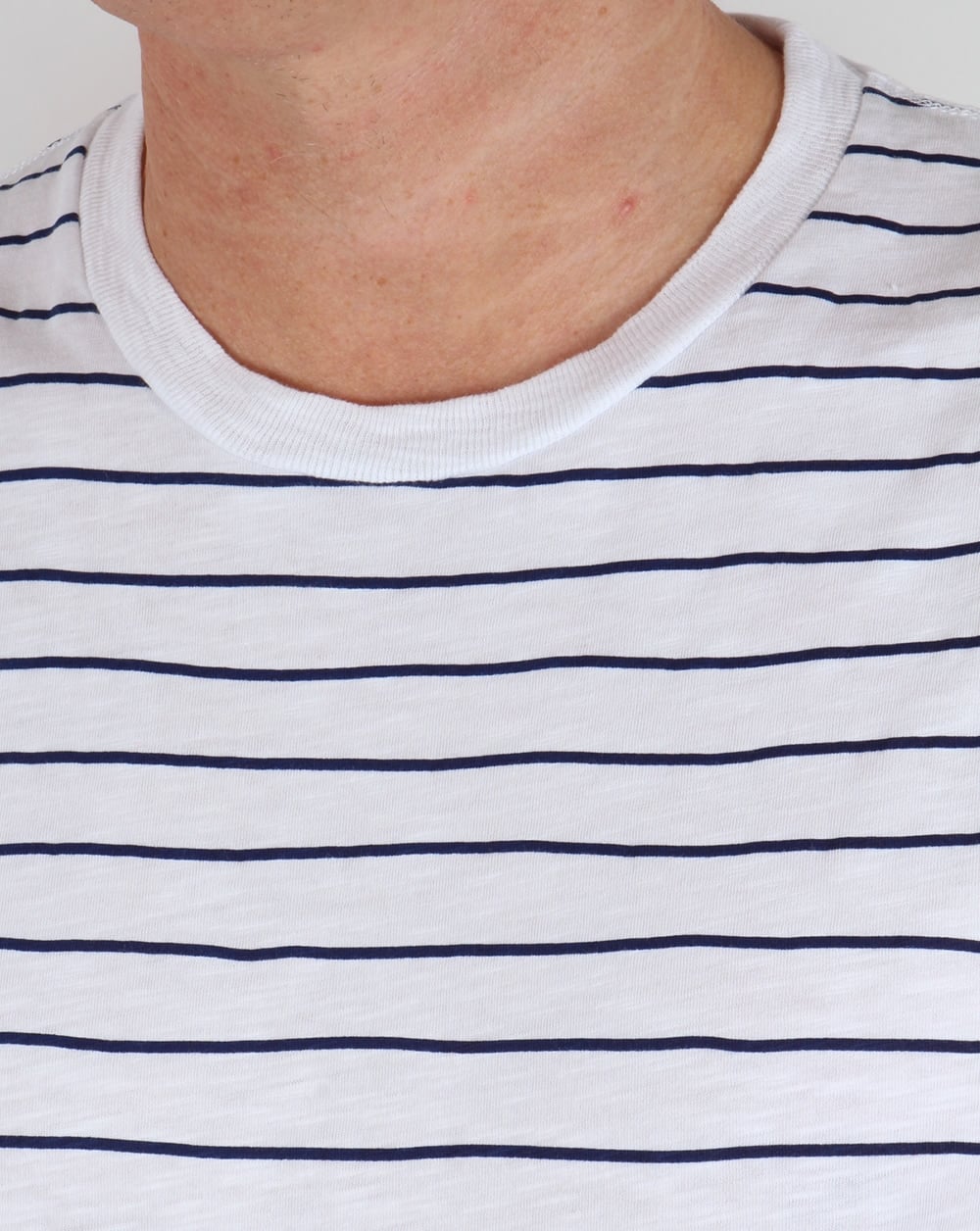 Franklin And Marshall Gestreiftes T-Shirt Weiß/Marineblau