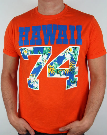 Franklin And Marshall Hawaii 74 T-Shirt Orange