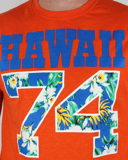 Franklin And Marshall Hawaii 74 T-Shirt Orange