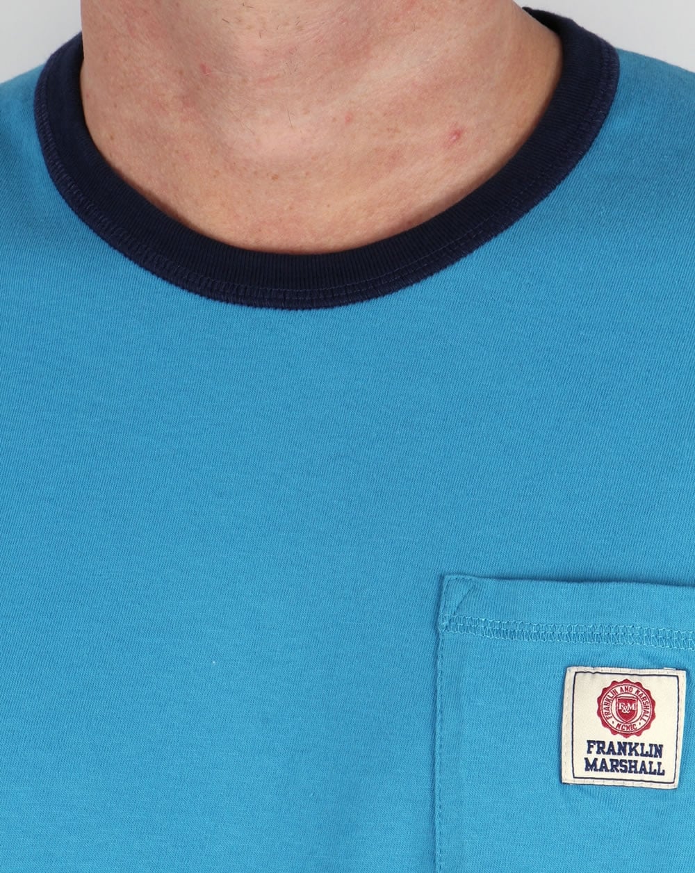 Franklin And Marshall Pocket Ringer T-Shirt Wolkenblau