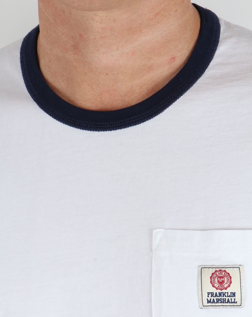 Franklin And Marshall Pocket Ringer T-Shirt Weiß