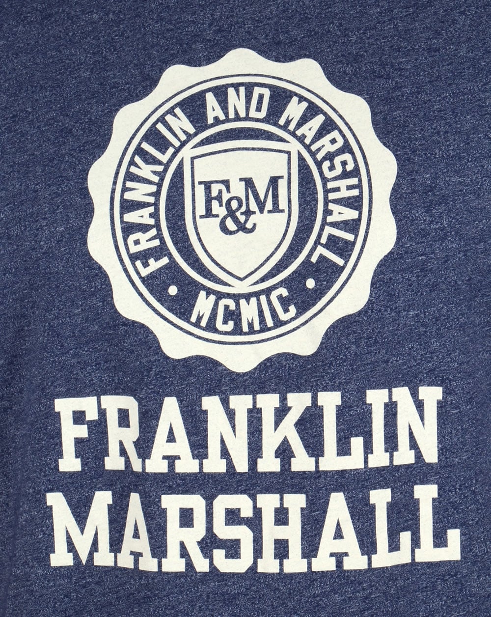 Franklin And Marshall – T-Shirt mit großem Logo, Blaumeliert