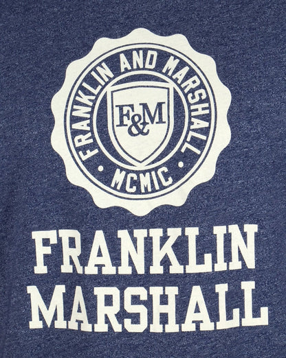 Franklin And Marshall – T-Shirt mit großem Logo, Blaumeliert