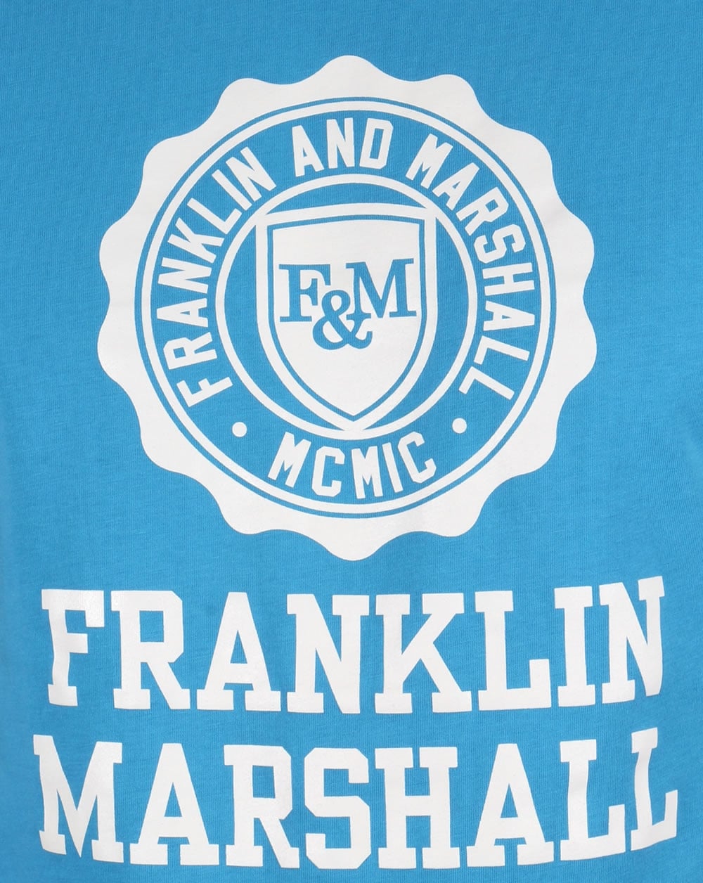 Franklin And Marshall – T-Shirt mit großem Logo in Wolkenblau