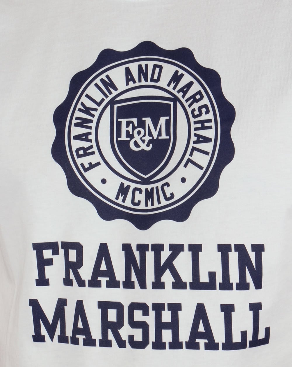 Franklin And Marshall – Weißes T-Shirt mit großem Logo