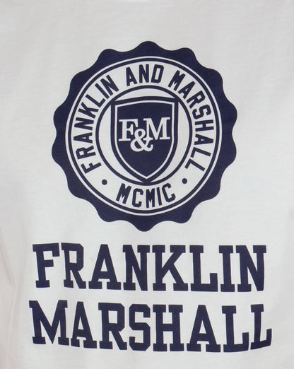 Franklin And Marshall – Weißes T-Shirt mit großem Logo