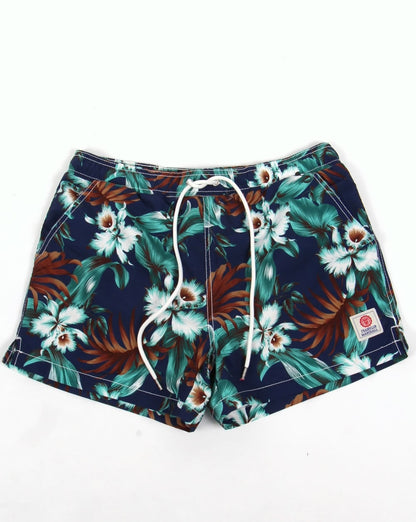 Franklin And Marshall Strandshorts mit Blumenmuster Vintage Blau