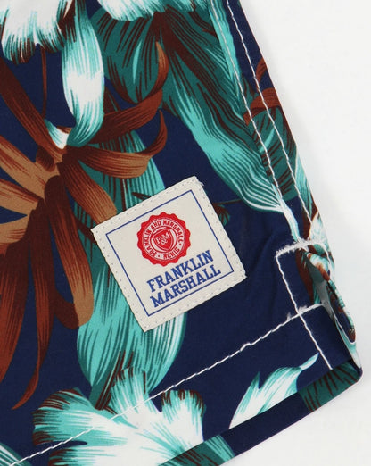Franklin And Marshall Strandshorts mit Blumenmuster Vintage Blau