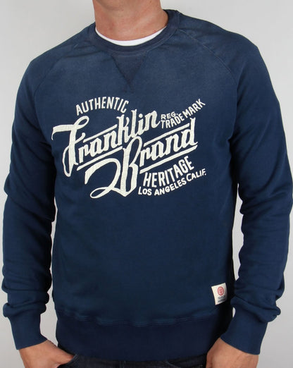 Franklin And Marshall Heritage Logo Sweatshirt Original Blau
