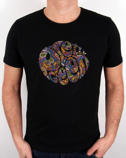 Pretty Green – T-Shirt mit Paisley-Logo in Schwarz