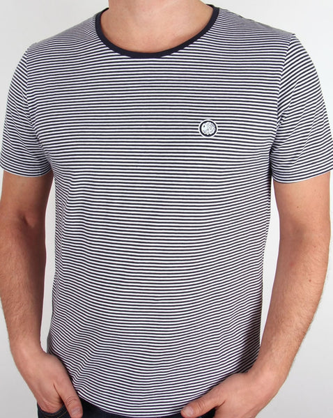 Pretty Green Striped Feeder T-shirt Navy/white