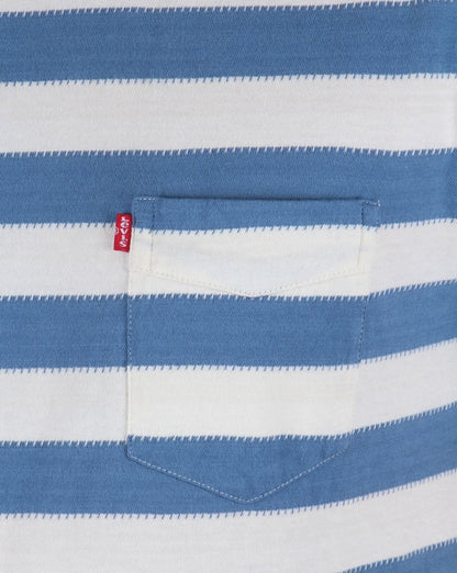 Levis – Sunset Pocket – Gestreiftes T-Shirt in Blau/Kreide