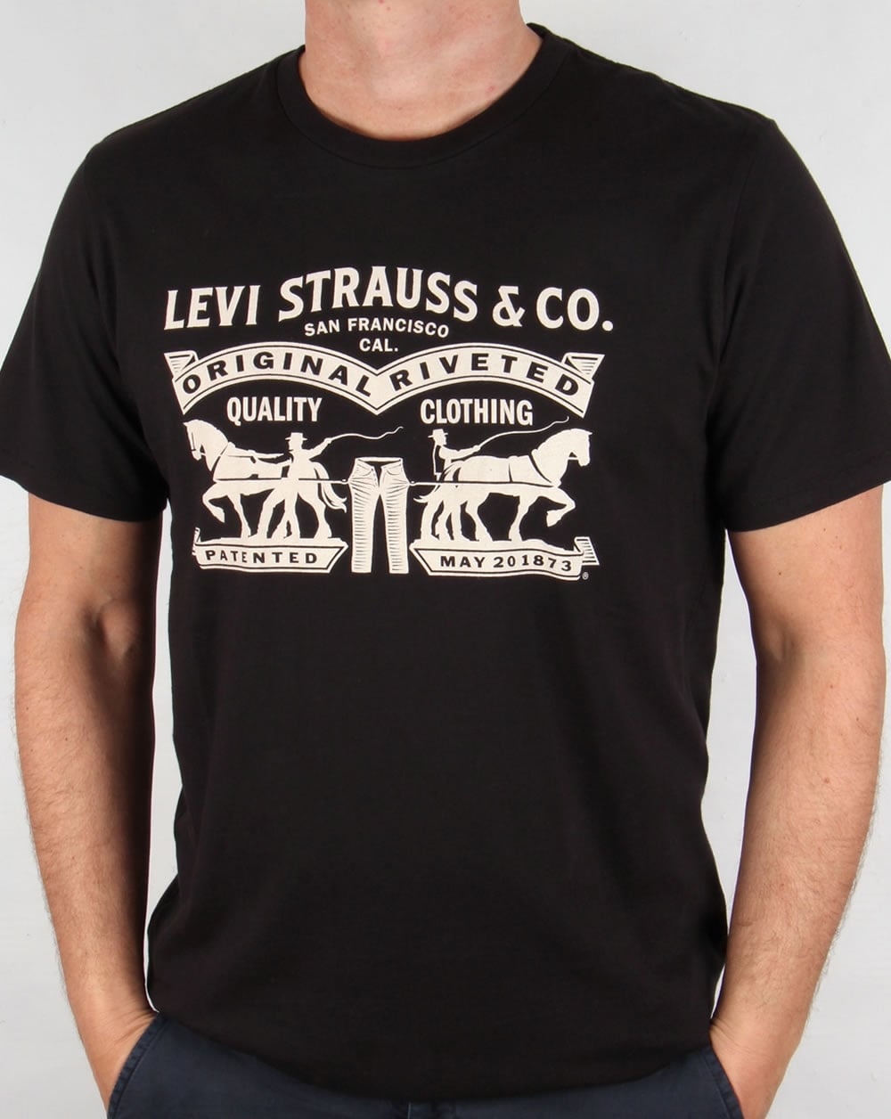 Levis Strauss &amp; Co – Schwarzes Logo-T-Shirt