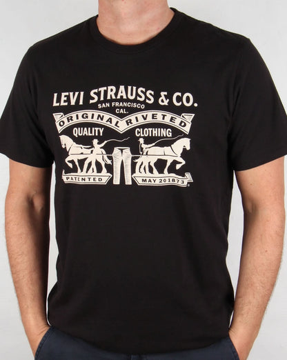 Levis Strauss &amp; Co – Schwarzes Logo-T-Shirt