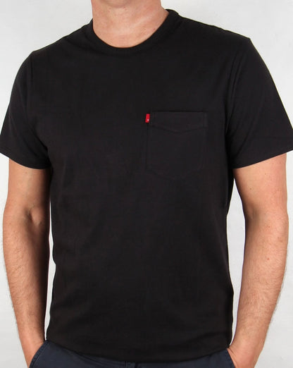 Levis – Sunset – Schwarzes T-Shirt mit Tasche