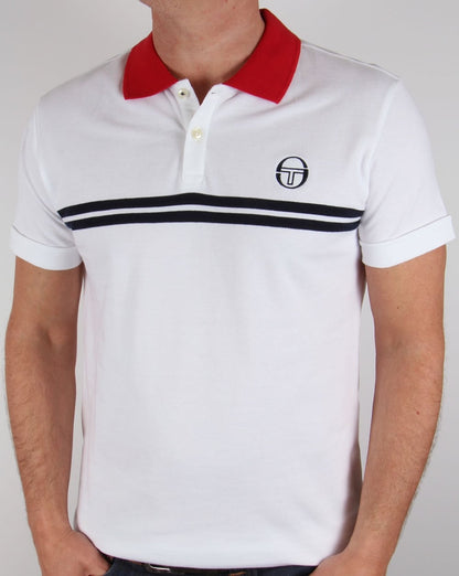 Sergio Tacchini Super Mac Poloshirt Weiß/Rot/Marineblau