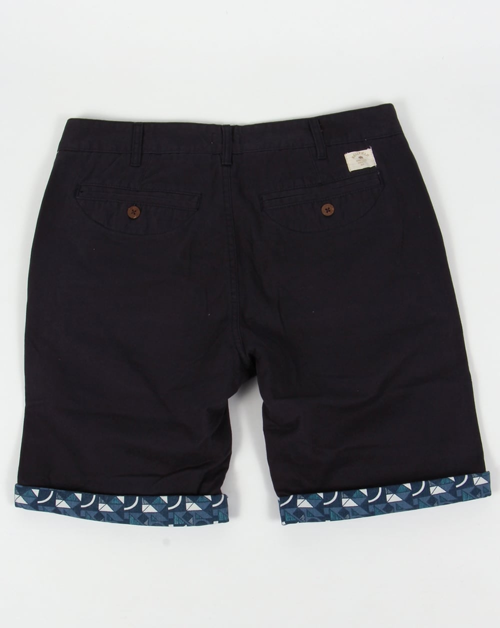 Bellfield Shorts mit Umschlag und Print, Marineblau