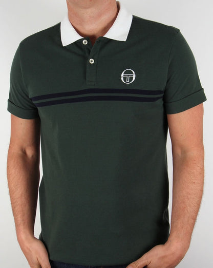 Sergio Tacchini Super Mac Poloshirt Waldgrün/Weiß