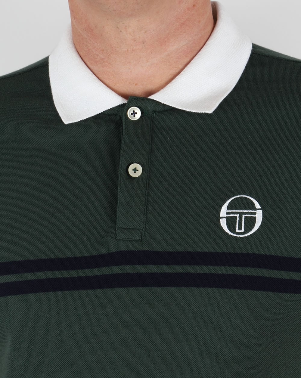 Sergio Tacchini Super Mac Poloshirt Waldgrün/Weiß