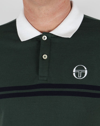 Sergio Tacchini Super Mac Poloshirt Waldgrün/Weiß