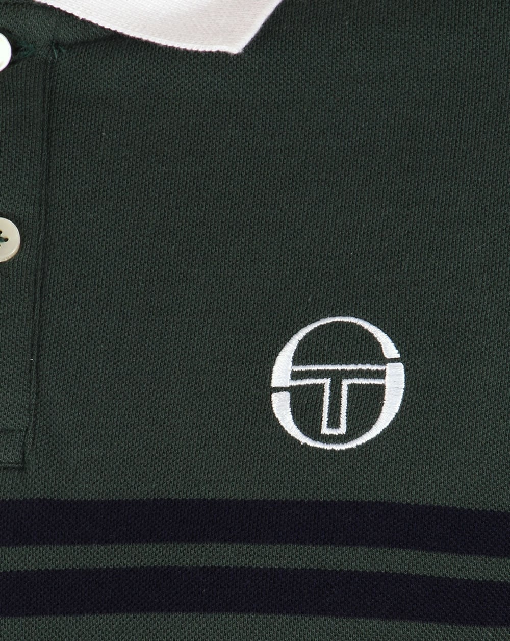 Sergio Tacchini Super Mac Poloshirt Waldgrün/Weiß