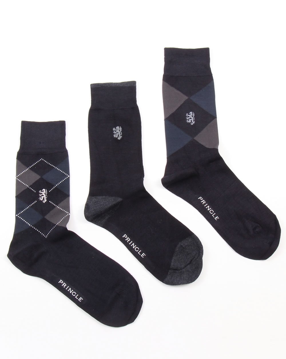Pringle Waverley Argyle Socken Marineblau