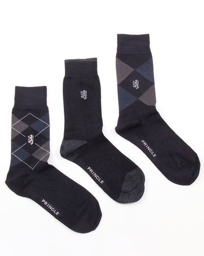 Pringle Waverley Argyle Socken Marineblau