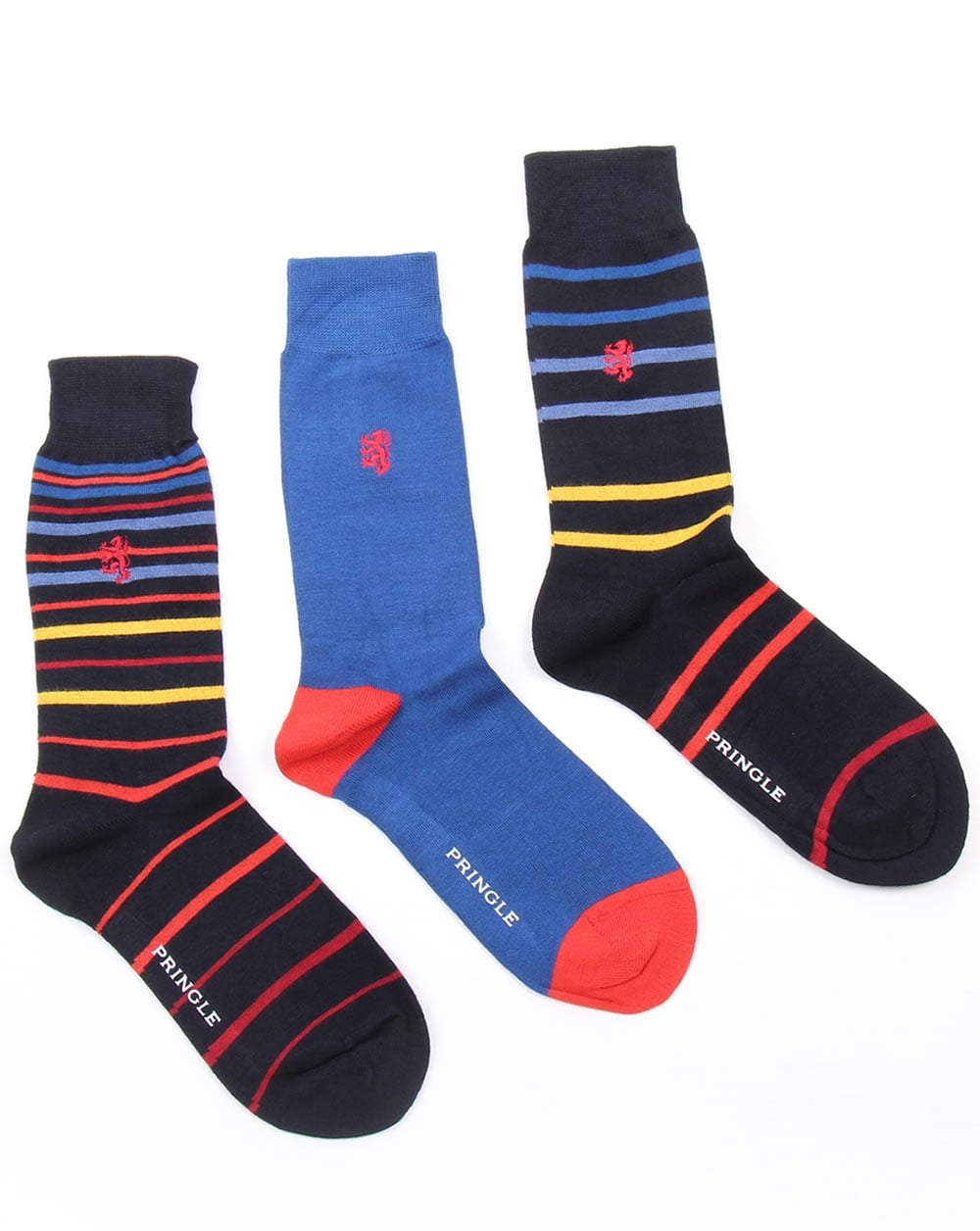 Pringle Bamboo Striped Socks Blue/Multicolour