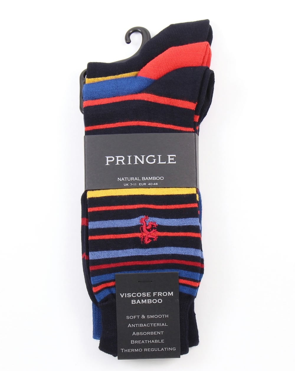 Pringle Bamboo Striped Socks Blue/Multicolour