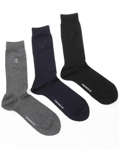 Pringle Eckford Plain Socken Schwarz/Marineblau/Grau