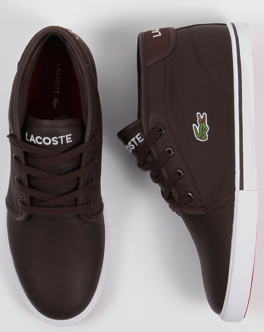 Lacoste Ampthill Leder-Sneaker Dunkelbraun