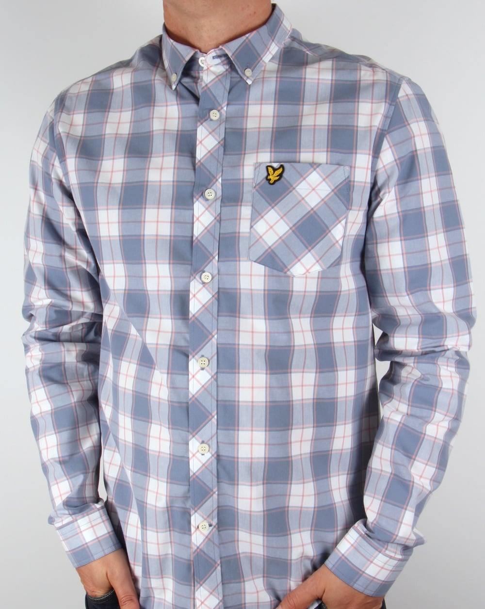 Lyle And Scott – Kariertes Hemd in Dämmerungsblau