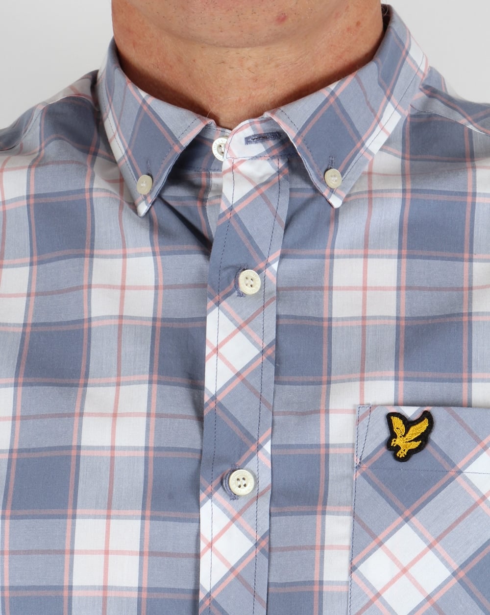 Lyle And Scott – Kariertes Hemd in Dämmerungsblau