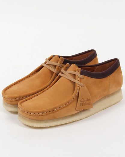 Clarks Originals – Wallabee – Schuhe aus Wildleder in Kamel