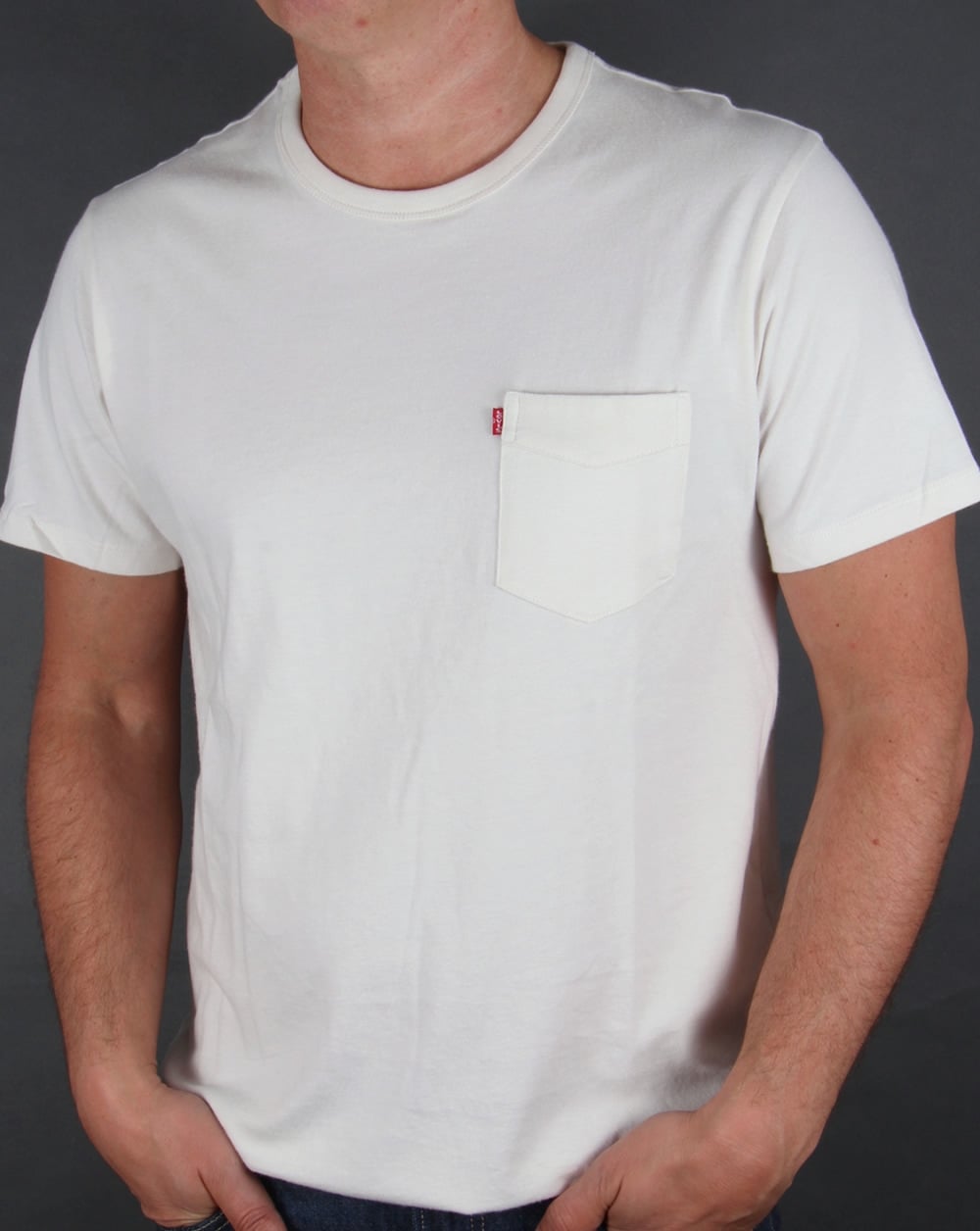 Levis – Sunset Pocket T-Shirt in Rauchweiß