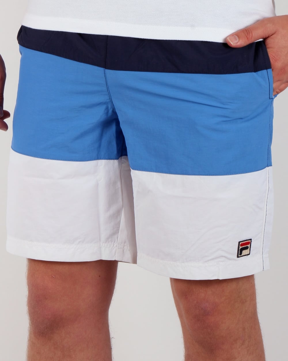 Fila Vintage Beam Strandshorts Marineblau/Weiß/Ozeanblau