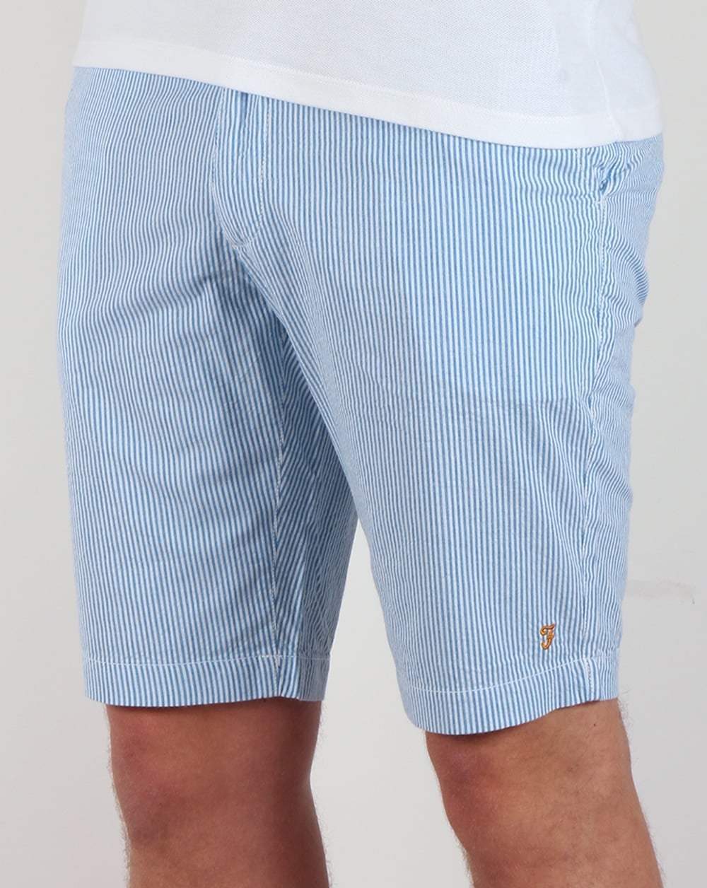 Farah Hawking Stripe Shorts Weiß/Blau