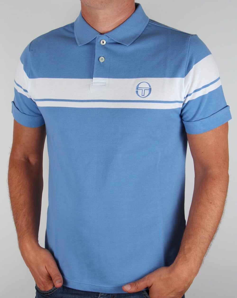 Sergio Tacchini Young Line Poloshirt Himmelblau/Weiß