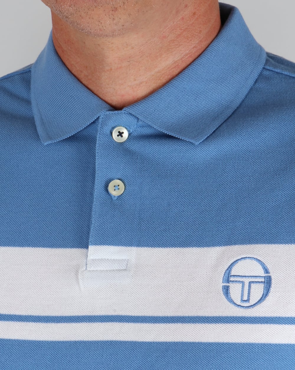 Sergio Tacchini Young Line Poloshirt Himmelblau/Weiß