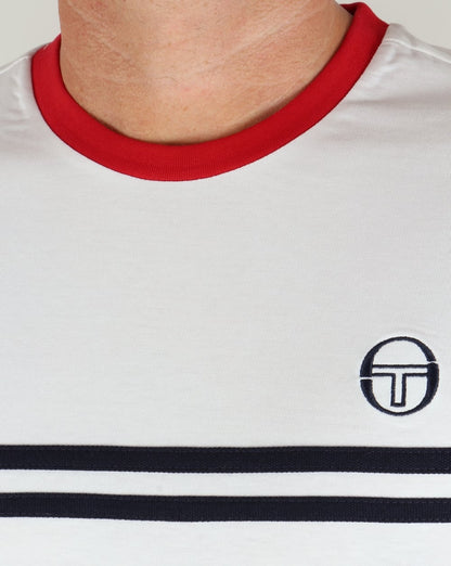 Sergio Tacchini Super Mac T-Shirt Weiß/Marineblau/Rot