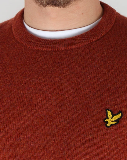 Lyle And Scott – Lammwollpullover in Burnt Redwood