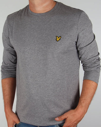 Lyle And Scott – Langärmliges T-Shirt in Mittelgraumeliert