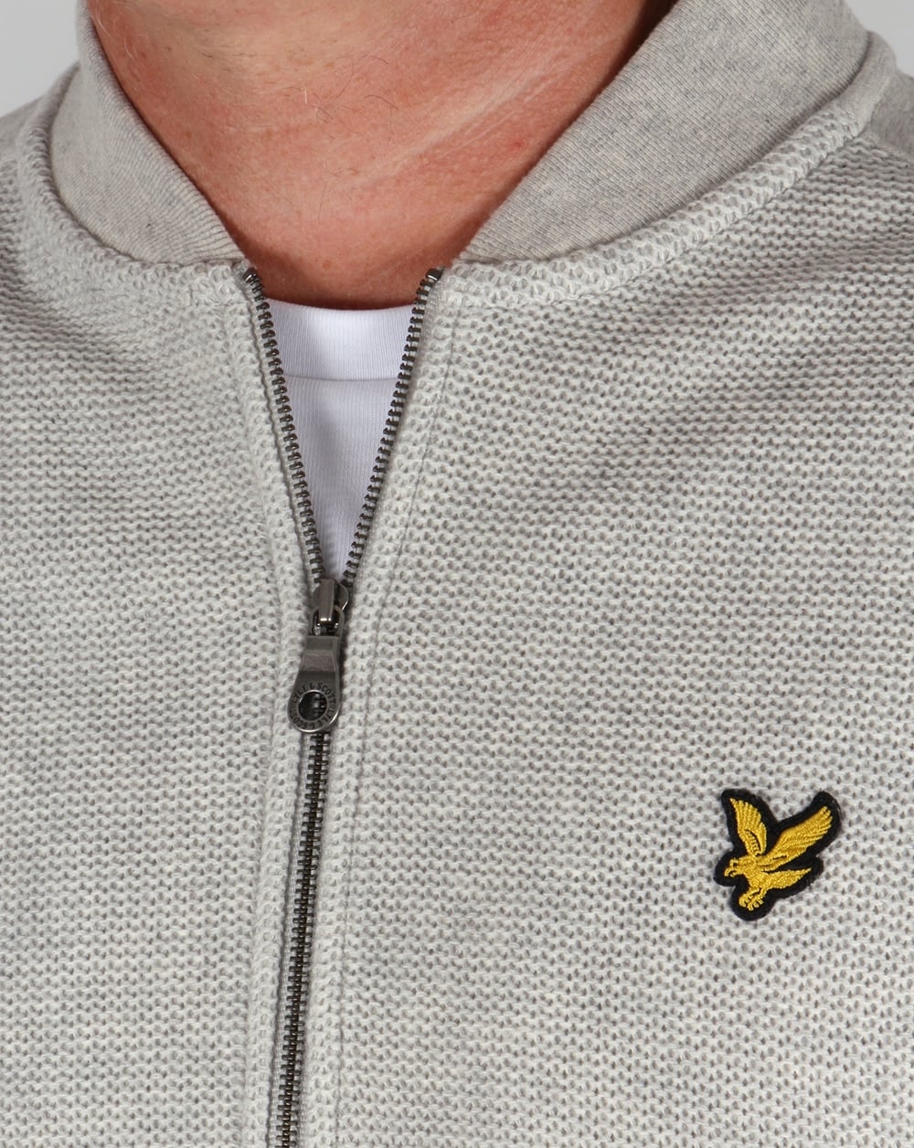 Lyle And Scott – Doppelseitige Bomberjacke in Hellgraumeliert