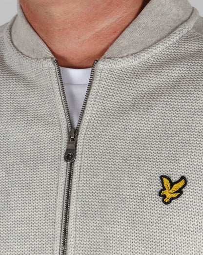 Lyle And Scott – Doppelseitige Bomberjacke in Hellgraumeliert