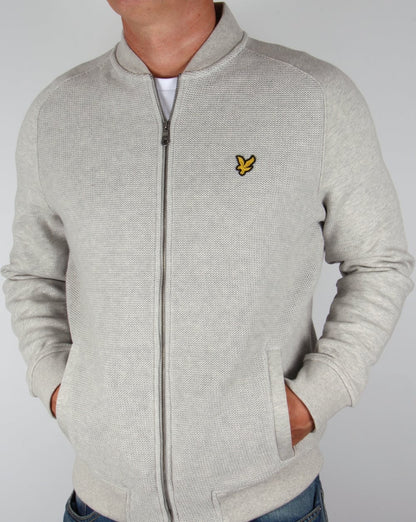 Lyle And Scott – Doppelseitige Bomberjacke in Hellgraumeliert
