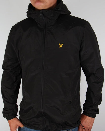 Lyle And Scott – Schwarze Kapuzenjacke mit durchgehendem Reißverschluss
