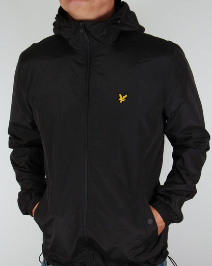 Lyle And Scott – Schwarze Kapuzenjacke mit durchgehendem Reißverschluss