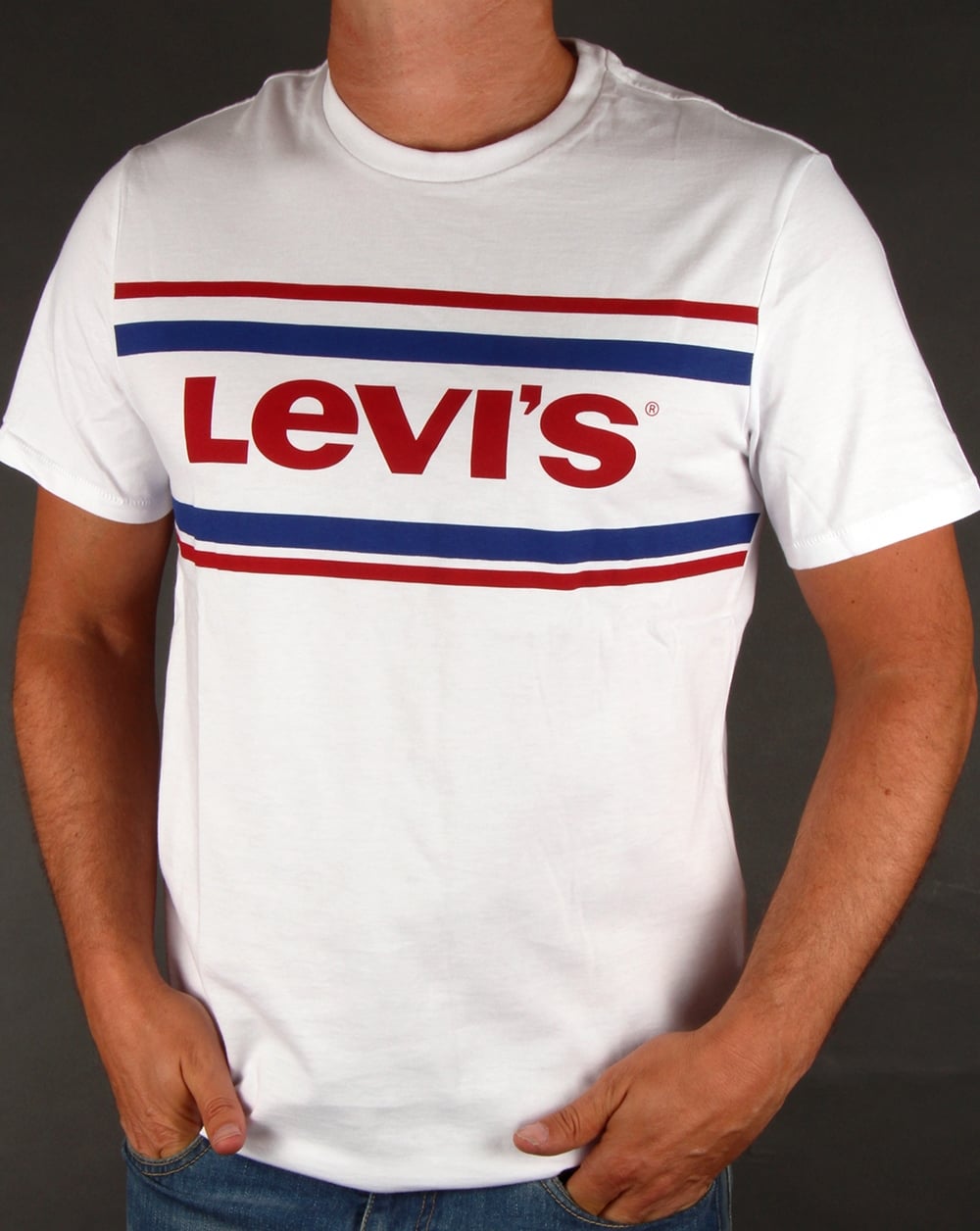 Levis – Weißes T-Shirt mit VTG-Logo